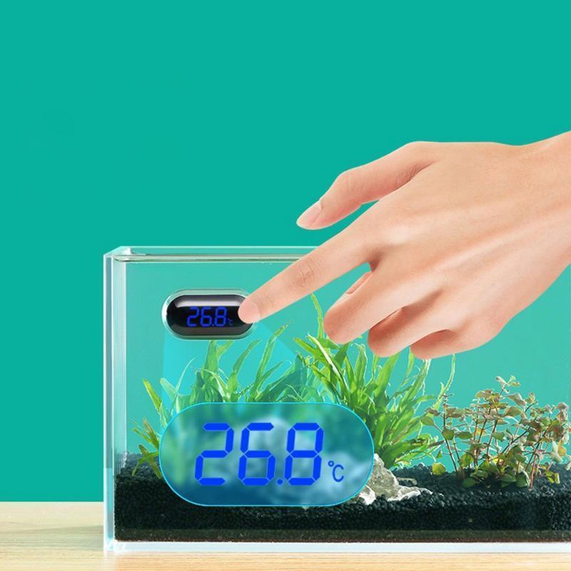 Aquarium Thermometer Digital Large LED Touch Screen Adhere Out of the Fish Tank
