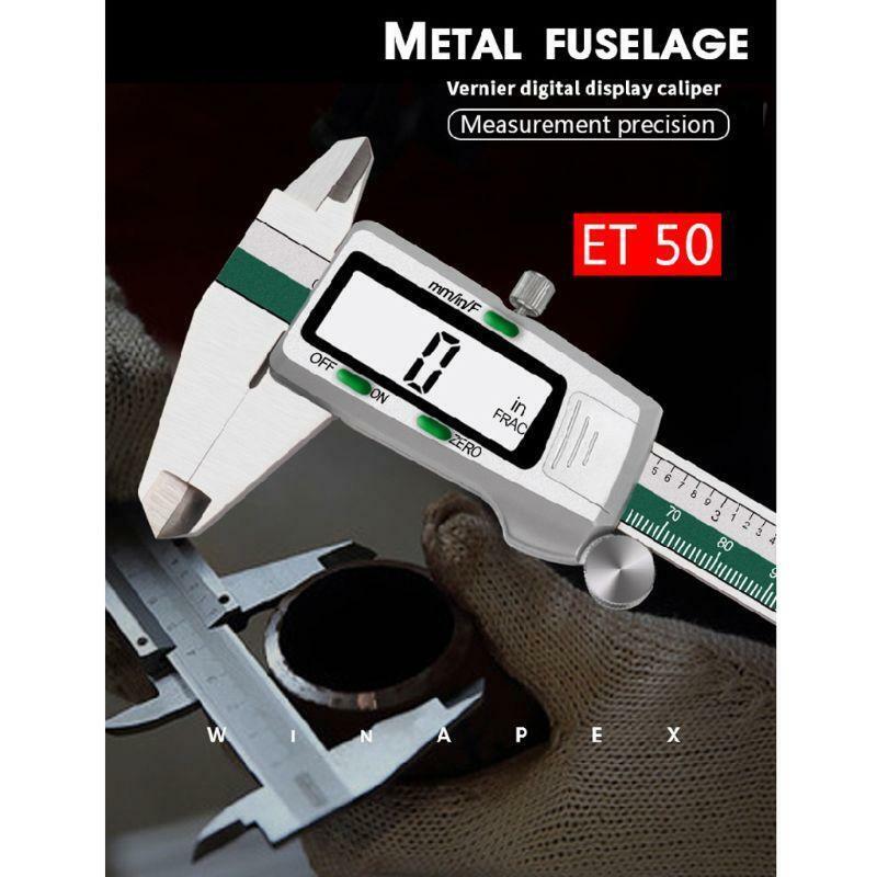 150mm Digital Vernier Caliper Stainless Steel LCD mm/in/F Electronimic Gauge