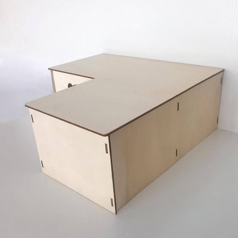 Hamster Wooden House Natural Wood Hideout Habitat Decor for Small Guinea Pigs
