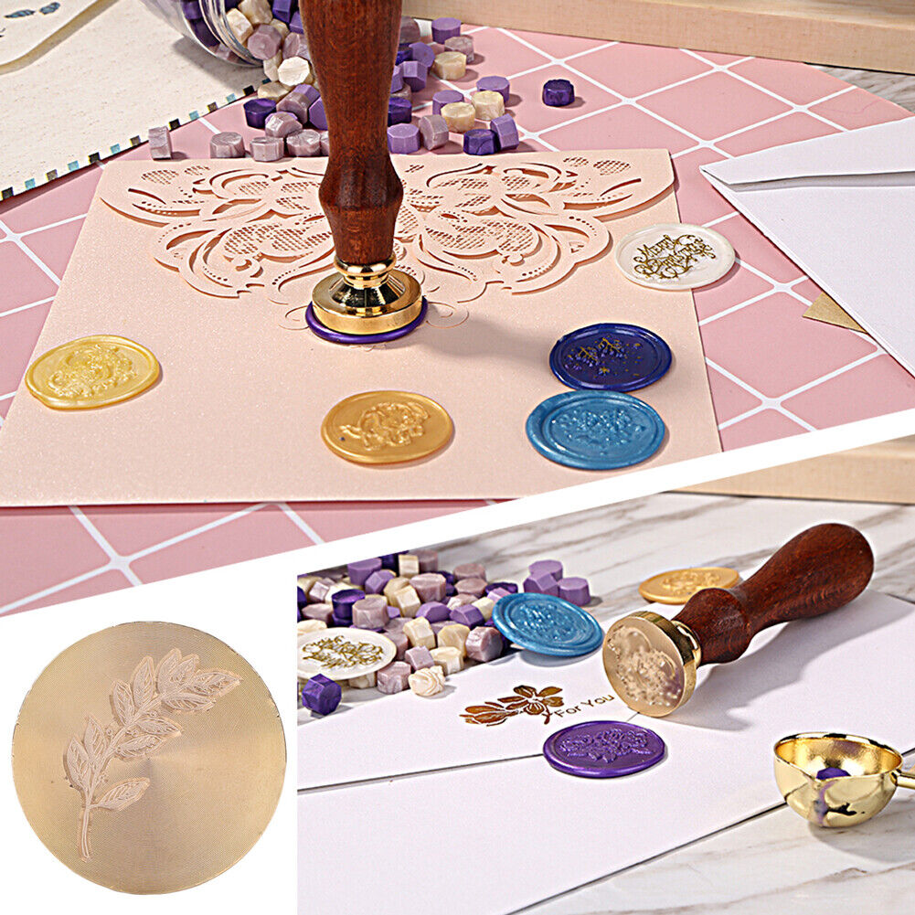 Plants Flower Wax Sealing Stamp Head Round Copper Stamps w/o Handle (ZR033)
