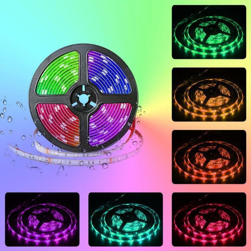 Flexible Strip Light 5050 RGB LED SMD Remote Fairy Lights for Room Party Bar