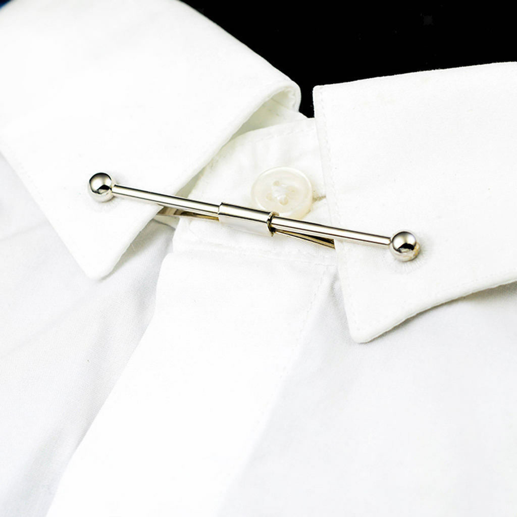 3Pack Tie Collar Pin Shirt Clip Clasp Bar Brooch Formal Suit Jewelry 6.2cm
