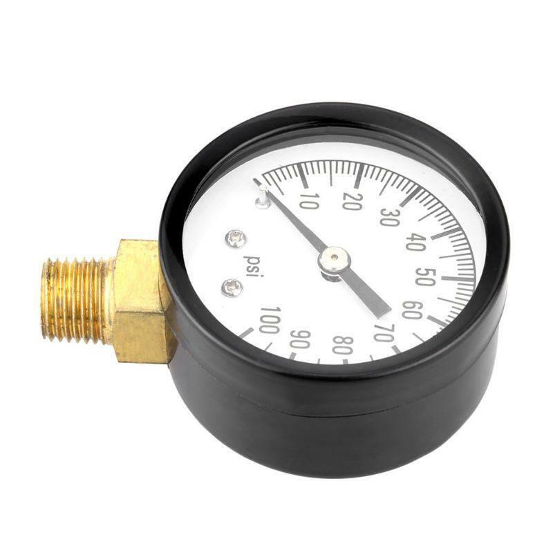 0-100 PSI 1/4" Well Pump Pool Spa Filter Water Pressure Gauge Low Lead Side