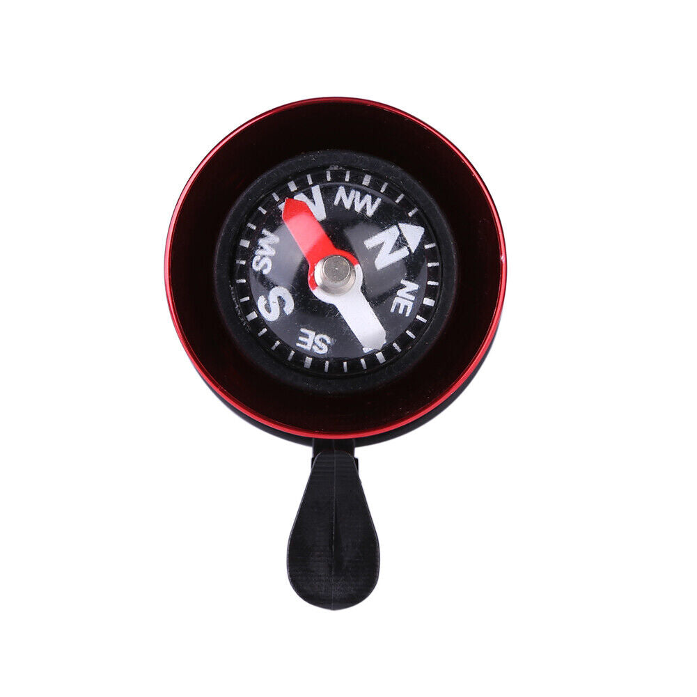 2 in 1 Bicycle Handlebar Bell Compass for MTB Bike Safety Cycling (Red)