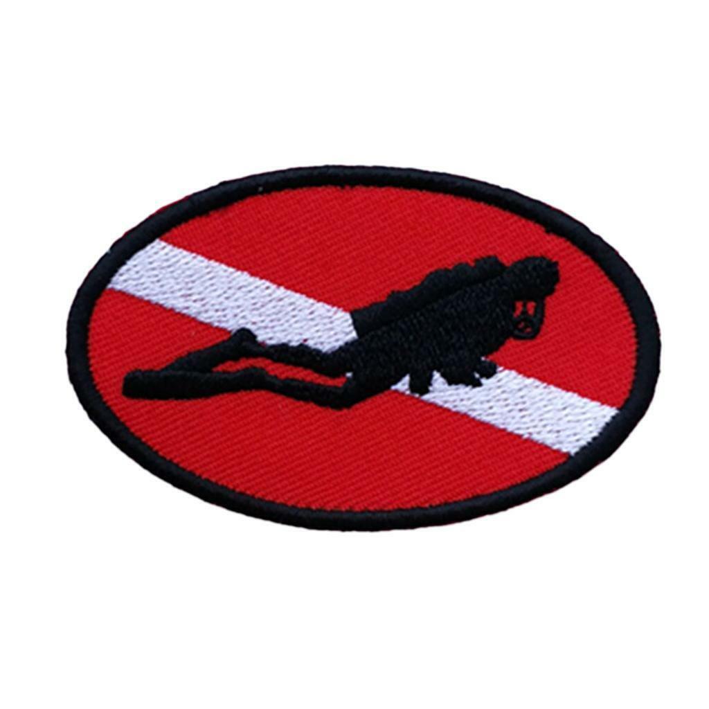Scuba Diving Diver Ellipse Flag Patch Backpack  Bag Embroidered