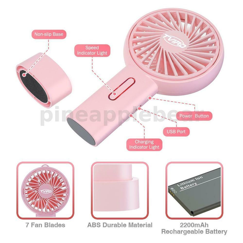 Summer 3-Modes Cooling USB Rechargeable Folding Hand-held Fan Mini Desk Fan