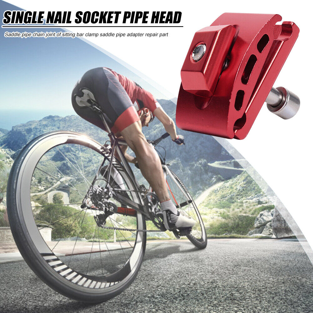 Aluminum Bicycle Seatpost Clamps Head Single Nail Seat Tube Head (Red)