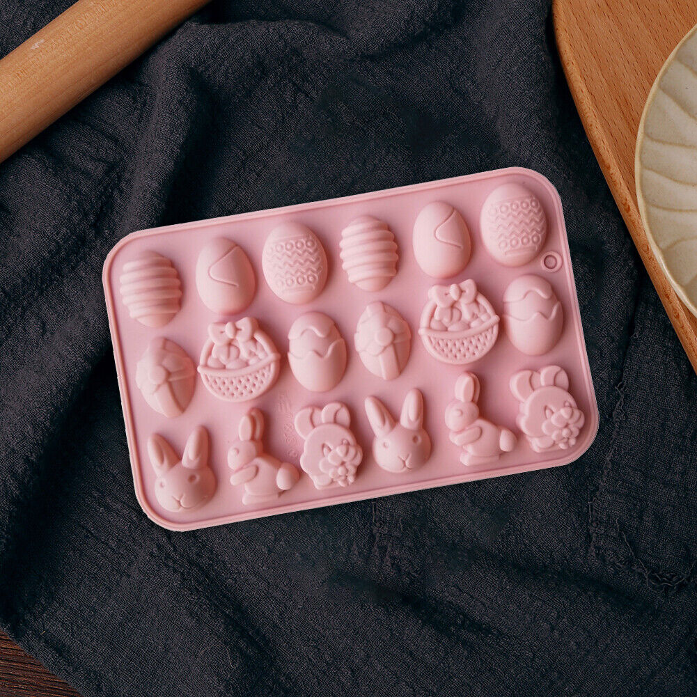Easter Mold Bunny Eggs Silicone Baking Mould Pudding Tray Pastry Tools