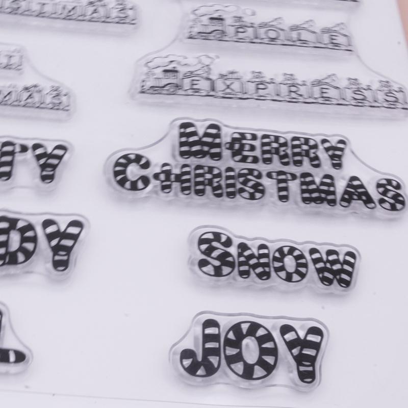 Christmas Words Silicone Clear Seal Stamp DIY Scrapbooking Embossing Photo Album