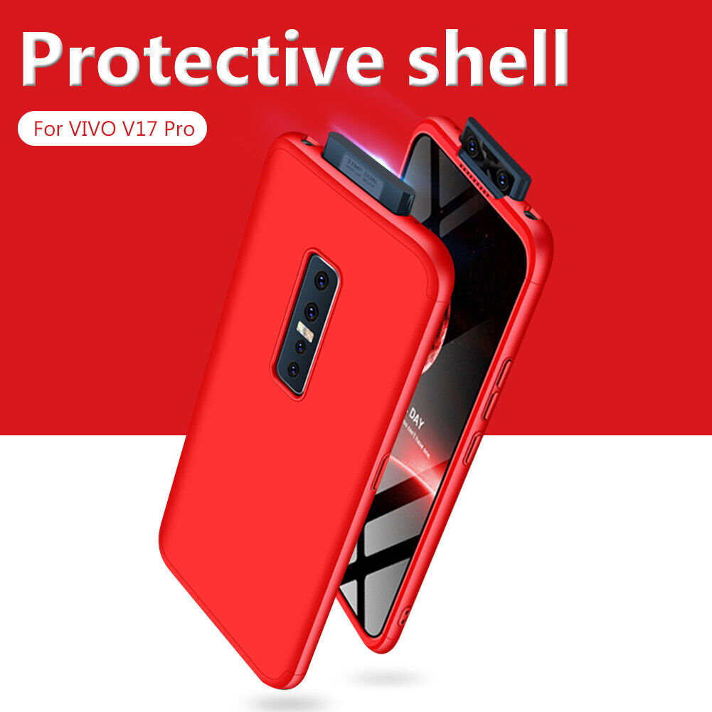Frosted PC Phone Case for VIVO V17 Pro Shockproof Bumper Back Cover Red