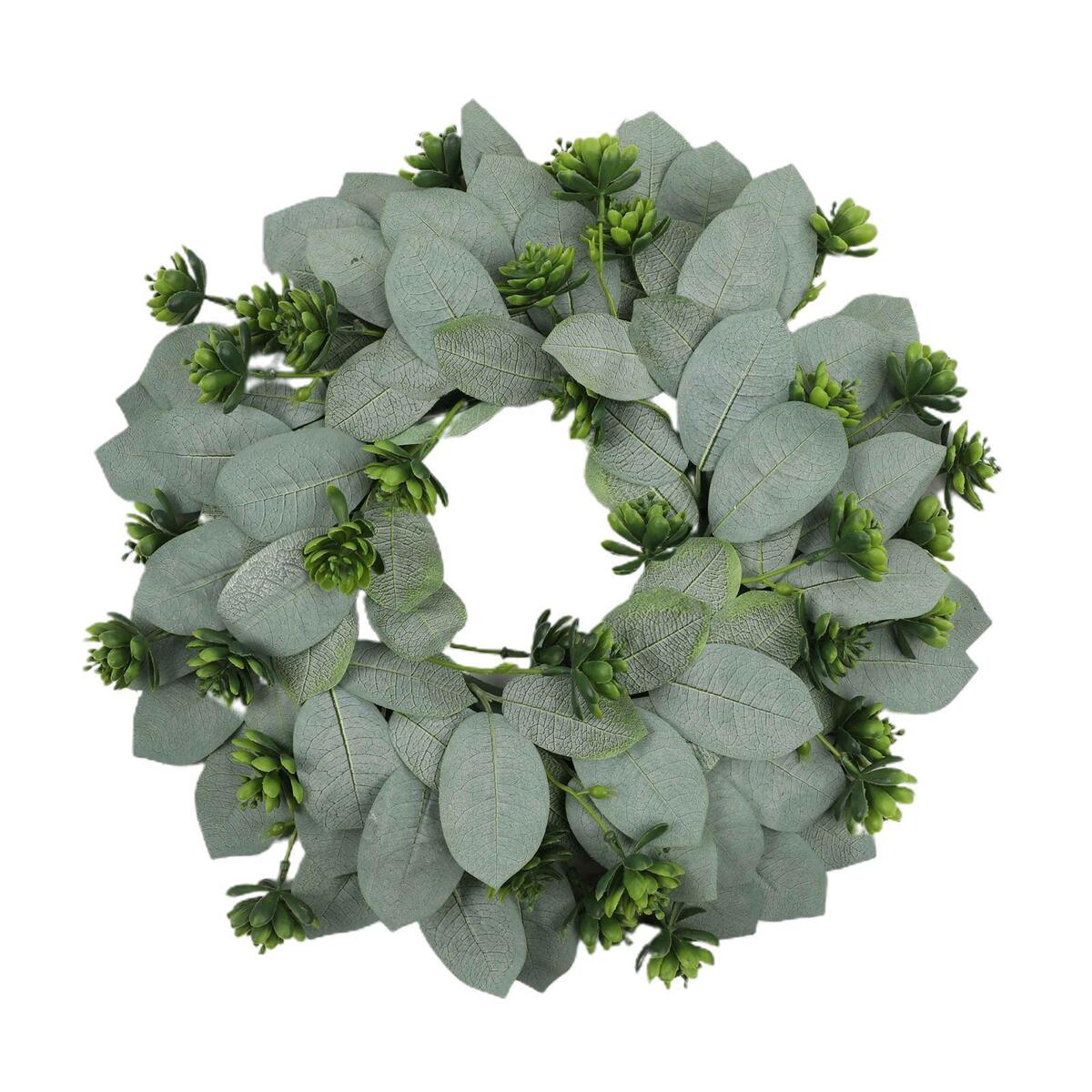 Eucalyptus Wreath Garland Outdoor Front Door Hanging Holiday Color B