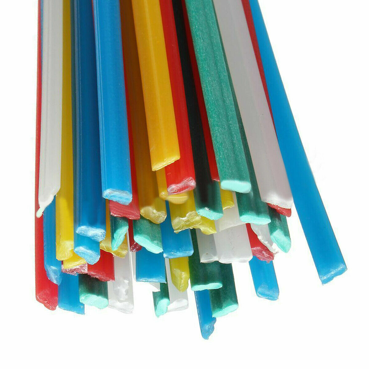 50x Blue/Yellow/White/Red & Green Plastic Welding Rods Welder Sticks 5 Color