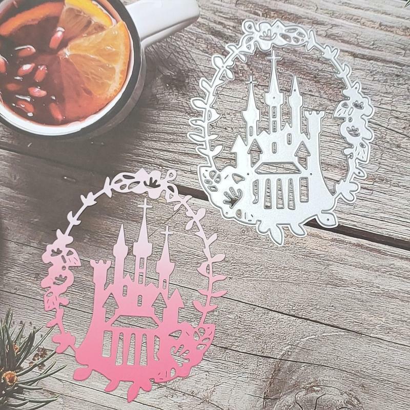 Fairy Tale Castle Wreath Metal Cutting Dies Stencil DIY Scrapbooking Template