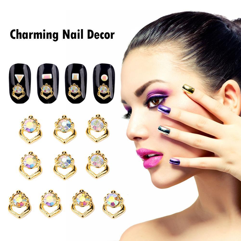 10pcs Clear Nail Art Rhinestones DIY Charming Nail Decor Accessories (8mm)