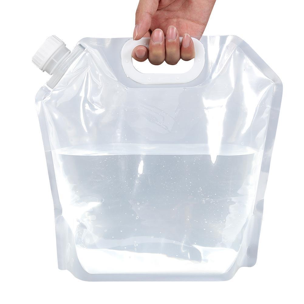 4x PVC Transparent Foldable Water Container Collapsible Water Bags (5L)