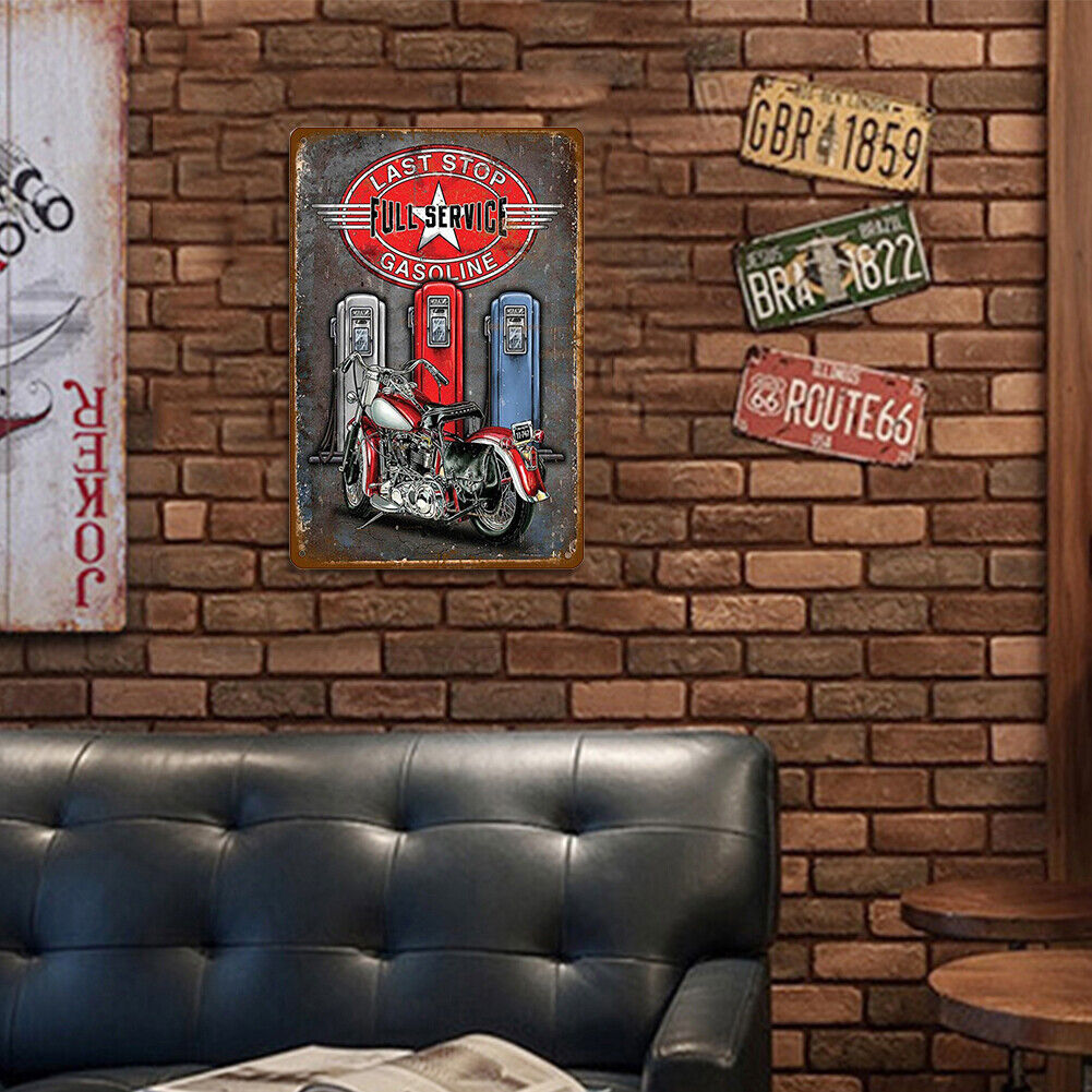 Motorcycle Repair Metal Plate Tin Plaque Bar Pub Wall Art Sign Decoration