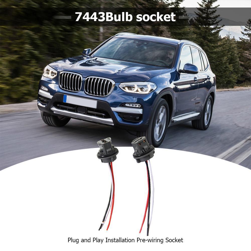 2pcs T20 7443 Car Bulb Holder Lamp Socket Adapter LED Side Light Connector