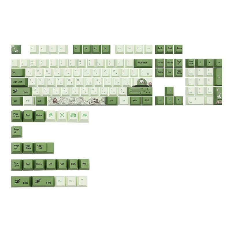 127-key Matcha Keycaps PBT Sublimation OEM Hight for Mechanical Keyboard Keycap
