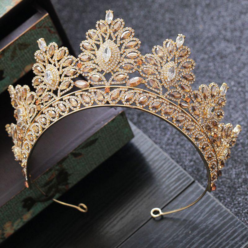 Baroque Bride Big Crown Tiara Jewelry Hair Band New Wedding Dress Accessories