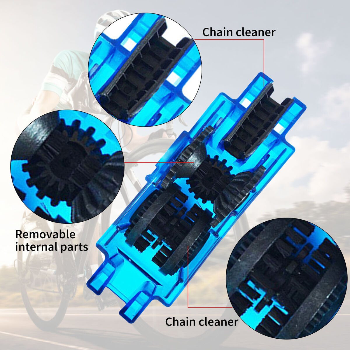 Bicycle Cleaning Kit - 4 Pieces Bicycle Chain and Drivetrain Cleaning Kit