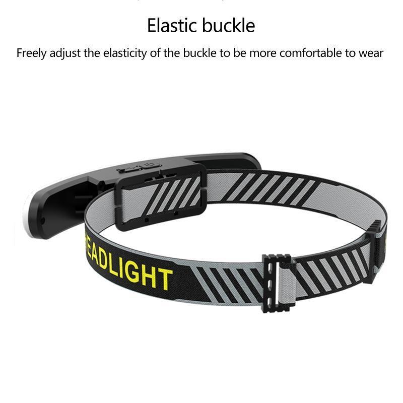 6 Lighting Modes COB LED USB Rechargeable Head Lamp Flashlight Torch Work Light