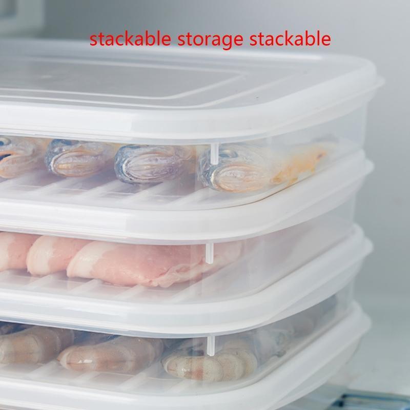 Clear Food Storage Box with Lid Fish Meat Shrimp Vegetables Storage Case