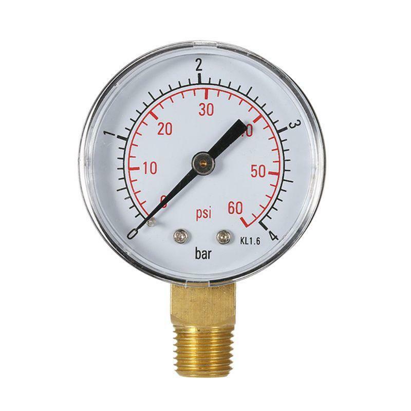 0-4bar/0-60psi Air Compressor Hydraulic Pressure Meter Fuel Air Oil High Vacuum