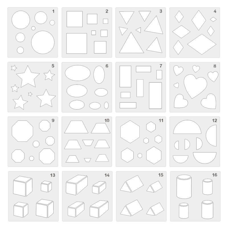 Geometric Stencil Template for Childrens Imagination DIY Painting Craft
