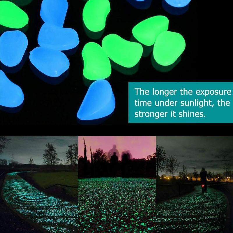 Glow in the Dark Pebbles Stones for Aquarium DIY Bonsai Plant Ornament Accessory