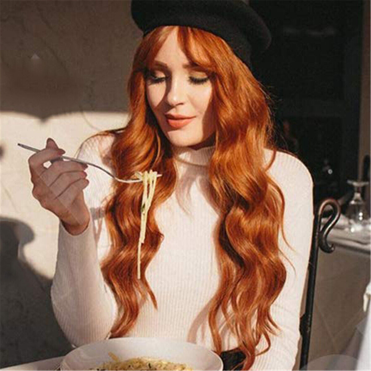 Lace Front Wigs Ginger Orange Synthetic Body Wave Brazilian Hair Wigs Long Wavy
