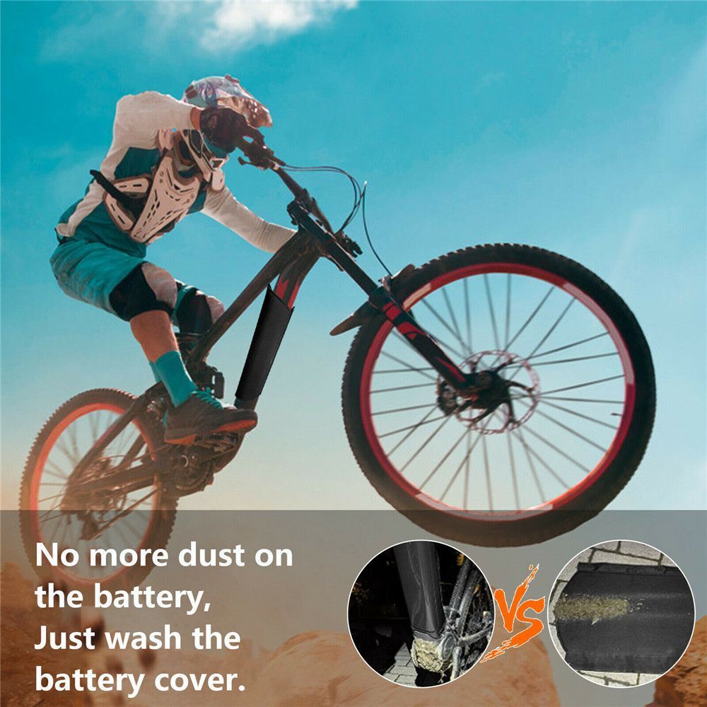 Black E-Bike Battery Cover Waterproof Bicycle Frame Cover Battery Protective