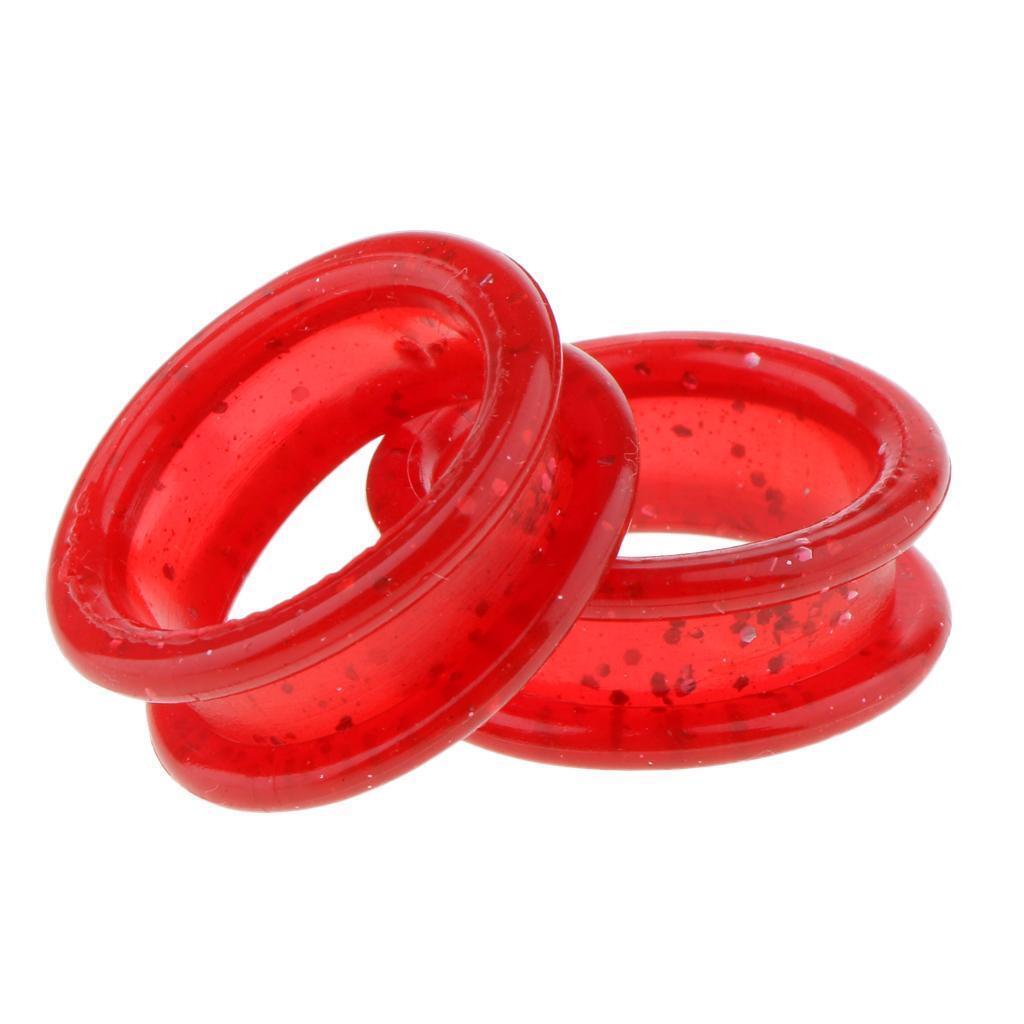 10 Pieces Rubber Scissors Shears Finger Rings Grips for Salon Barber Red