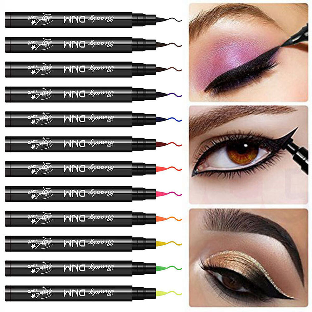 12pcs Waterproof Color Liquid Eyeliner Pencils Long Lasting Eye Liner Pen