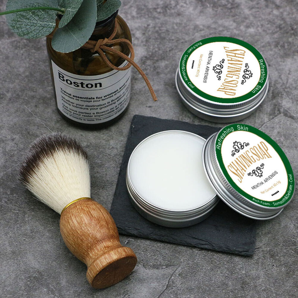 60g Mint Scented Men s Shaving Soap Aluminum Boxed Foam Rich Gentle Not Sti