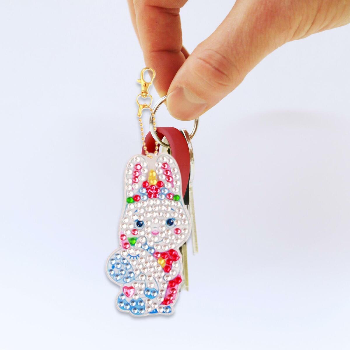 15x  Keychains  Bunny Rhinestone Pendants Bag Decor