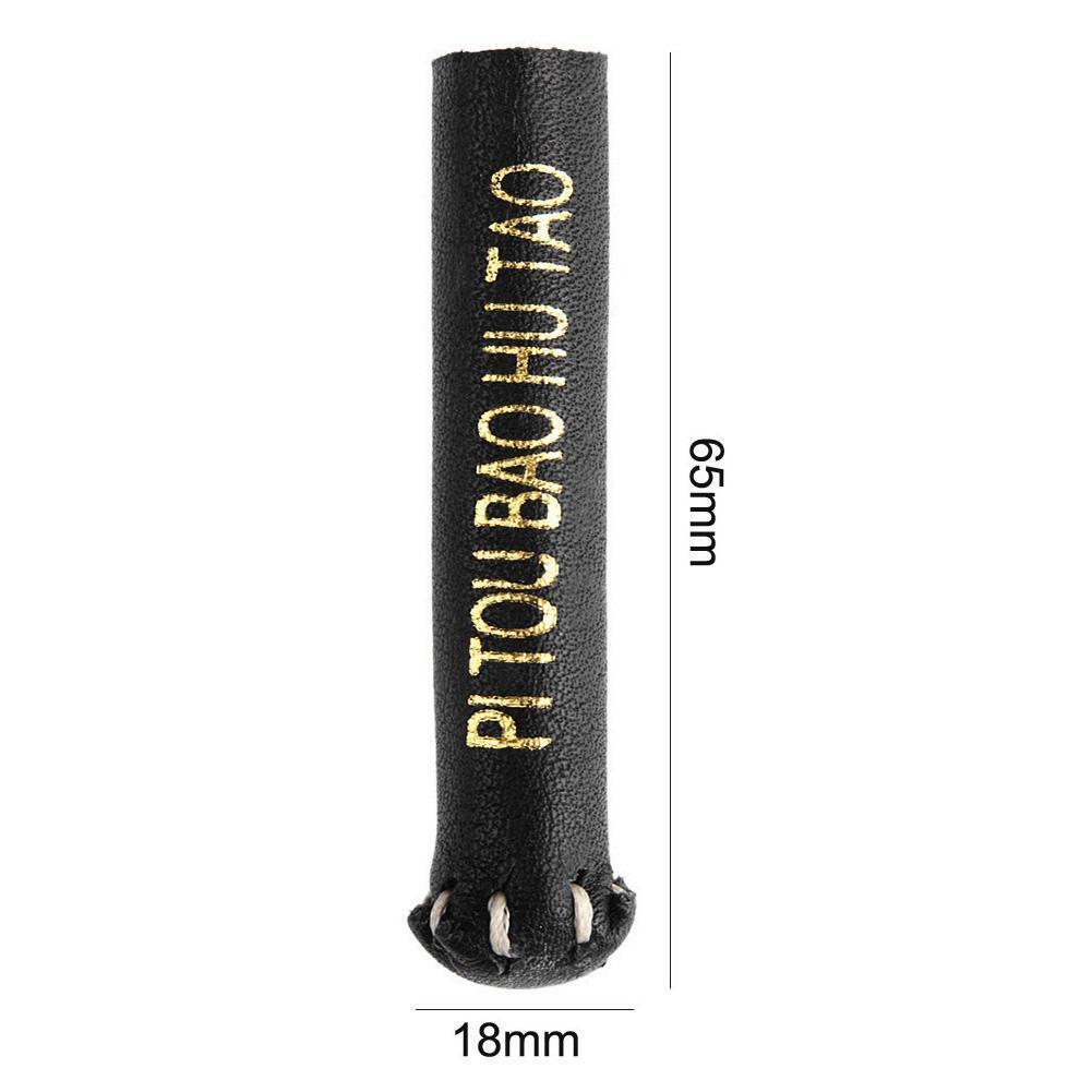 Leather Snooker Cue Tip Cover Protector Sleeve for Stick Billiard(Black)