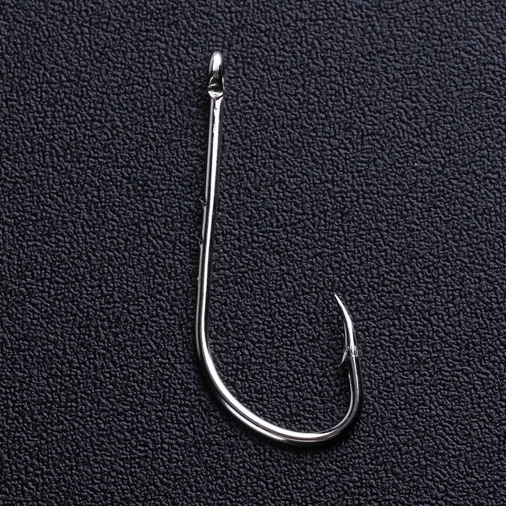 50pcs High Carbon Steel Barbed Fishing Hooks Sea Fishing Bait Holders(No.2)