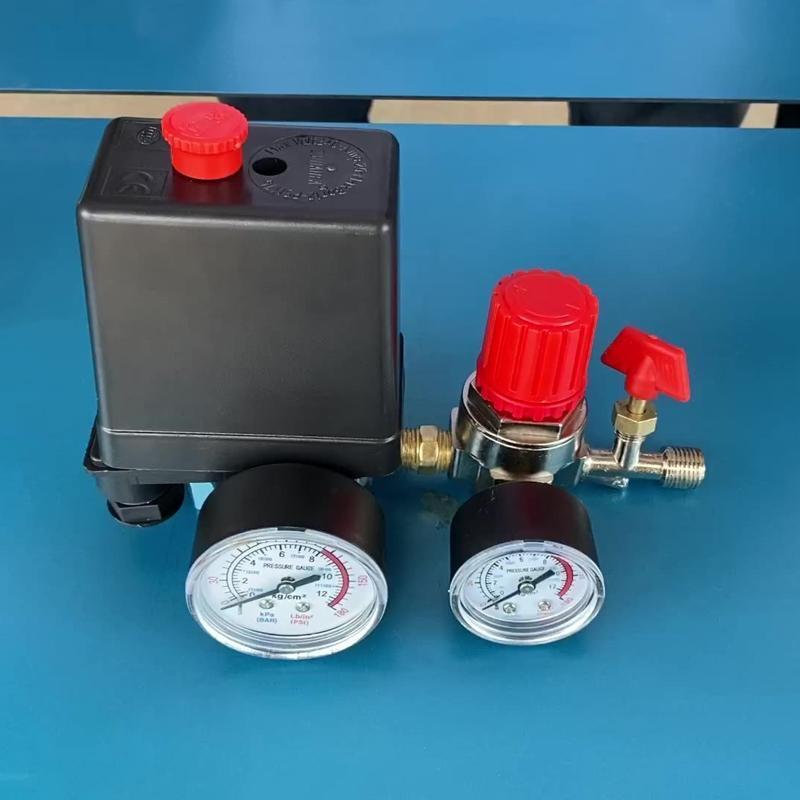 Air Compressor Pressure Switch Gauge Double Safety Valve Pressure Control 220V
