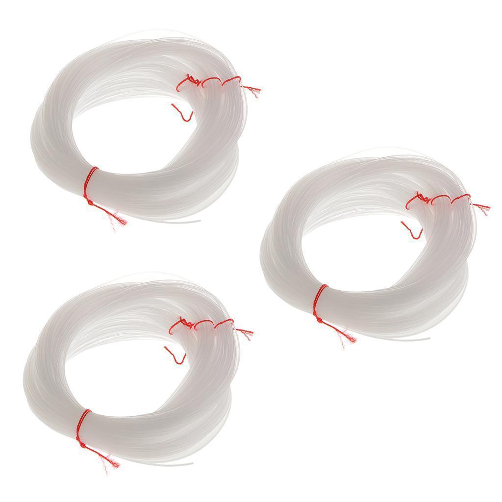 3Pcs 100m Clear String Thread 1mm Dia. Boat/Cast Fishing Line Hook Tying