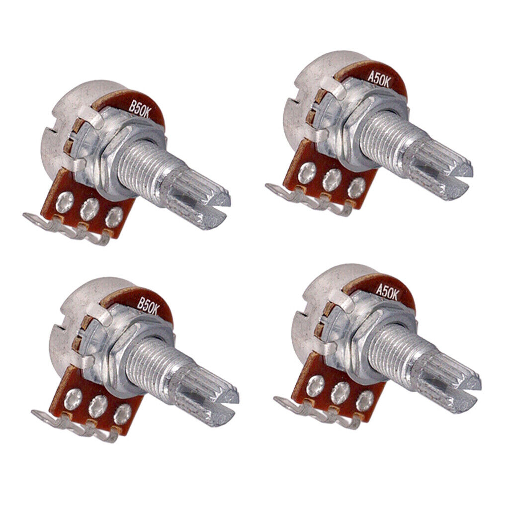 4 Pieces A50K/B50K Long Split Shaft  Taper Low Friction Potentiometers