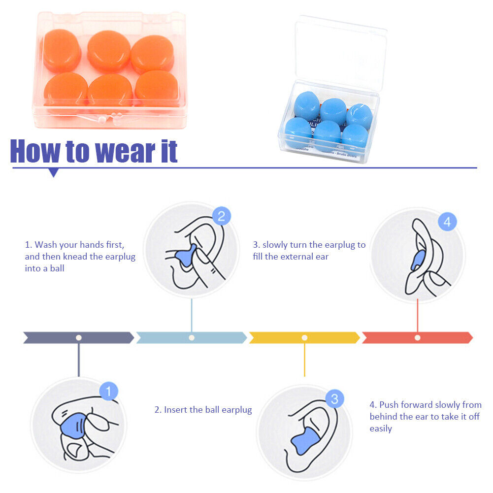 Soft Swimming Earplugs Water Waterproof Silicone Diving Supplies (Orange)