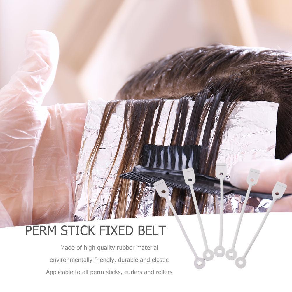 50pcs/set Pro Perm Rod Long Hair Curler Replacement Elastic Rubber Band (C)