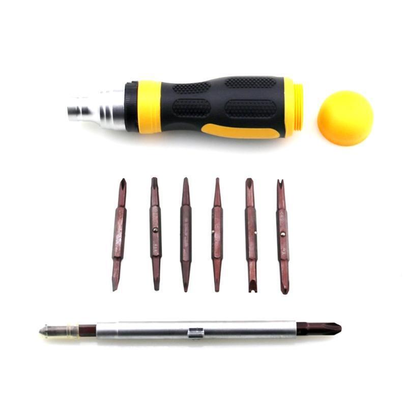 Multi-Bit Screwdriver Nut Driver Multi Tool with 8 Industrial Strength Bits