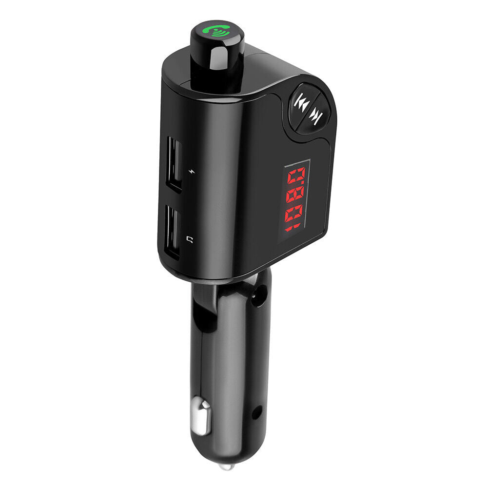 Dual USB Port Car Charger Bluetooth-compatible Handsfree Kit FM Transmitter