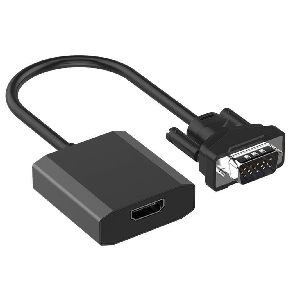 VGA to HDMI-compatible Adapter Cable 1080P Analog to Digital Audio Converte