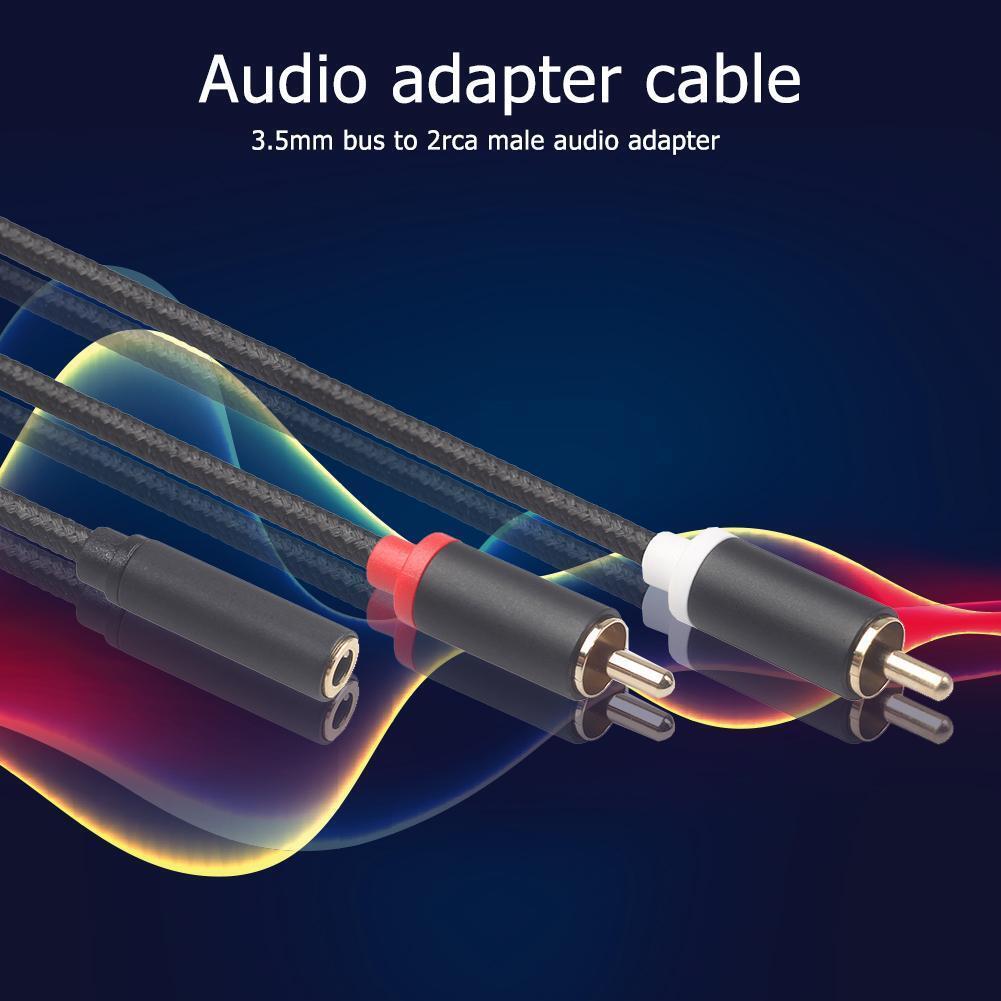 0.4m RCA Cable 2 RCA Male to Female 3.5mm Jack Adapter Audio Cable Cord