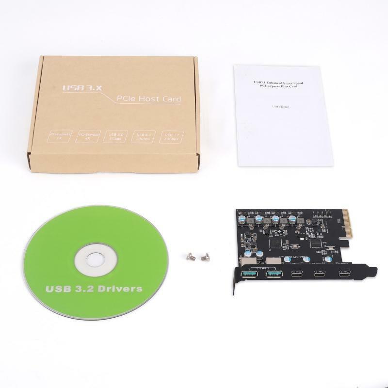 5 Ports USB 3.2 PCI Express Adapter Card Type C PCI-E Expansion PCIE USB 3.2 HUB