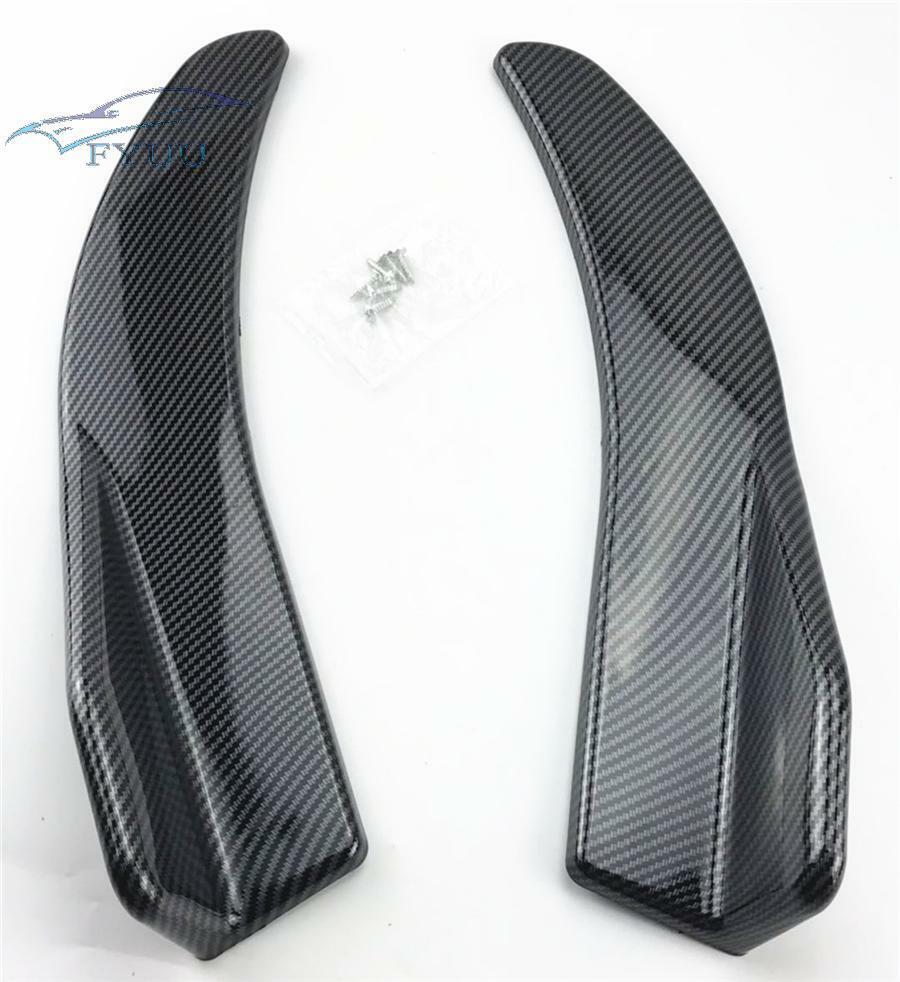 2x Carbon Fiber Universal Car Bumper Rear Lip AntiCrash Modified Body Side Skirt