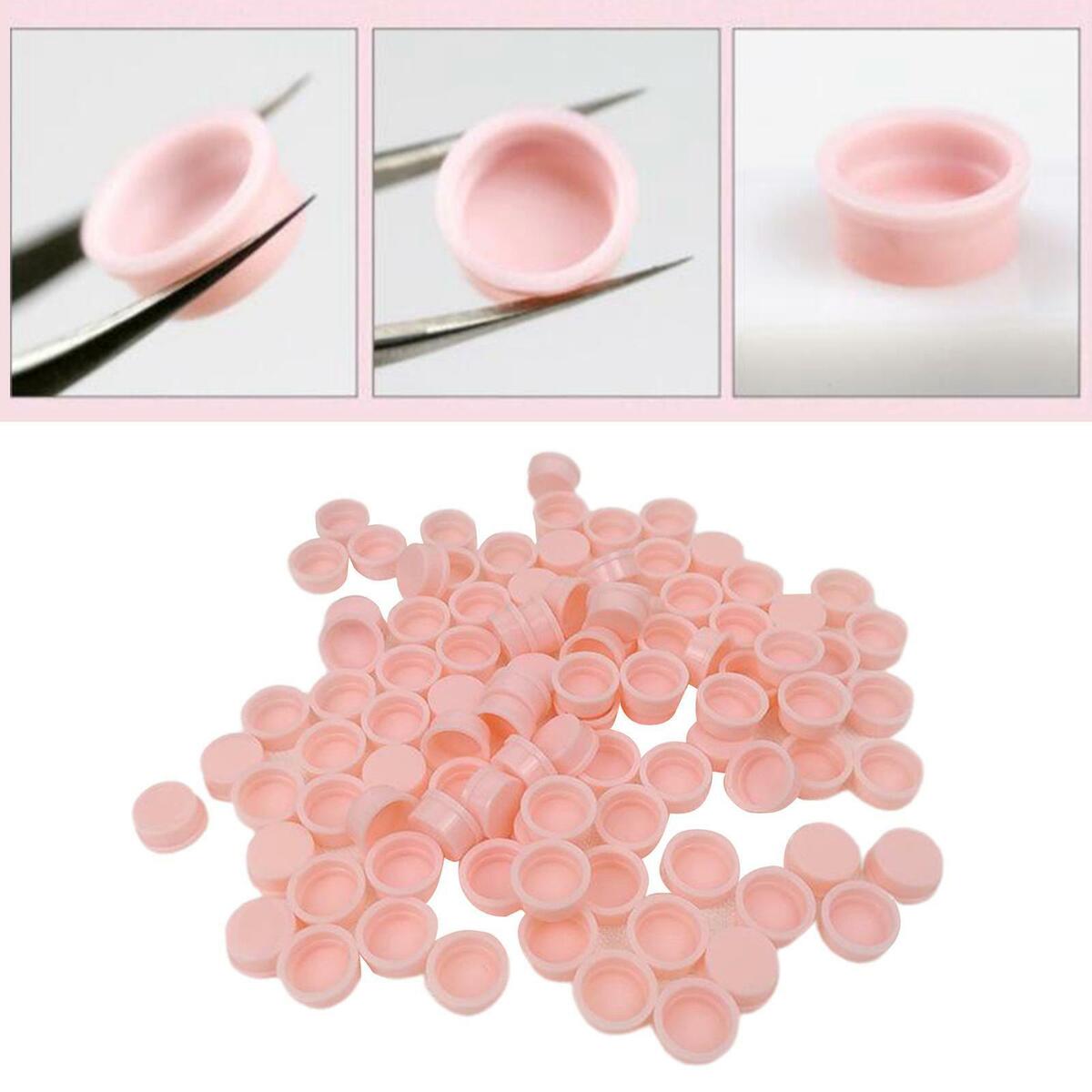 100 *  Extensions  Lashes Fan Glue Cups Planting Grafting Tool