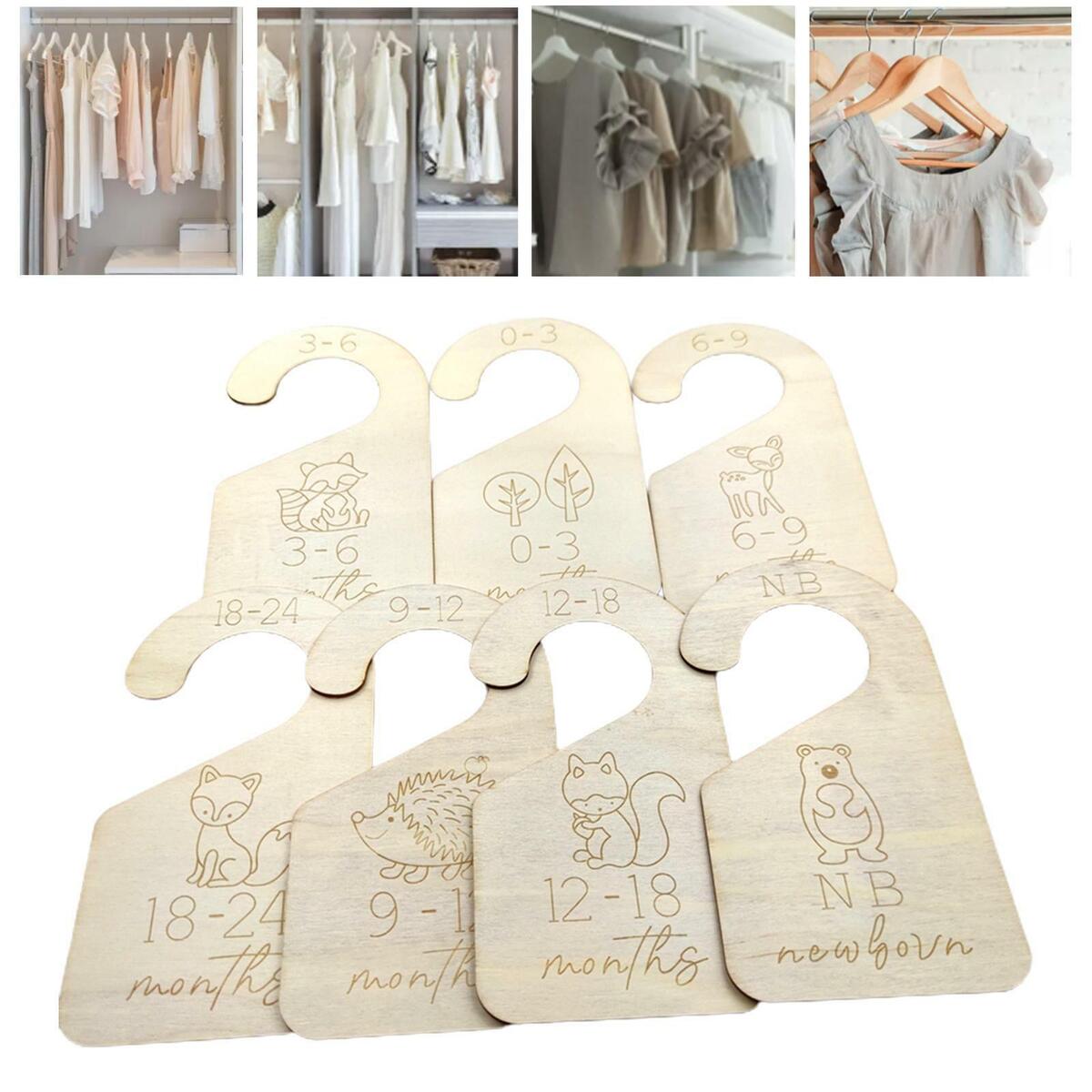 17pcs/set Wooden Newborn Baby Closet Dividers Wardrobe Nursery